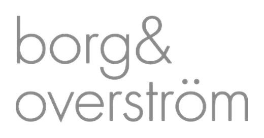 Brand Logo Reading 'borg& överström' in Gray Letters.